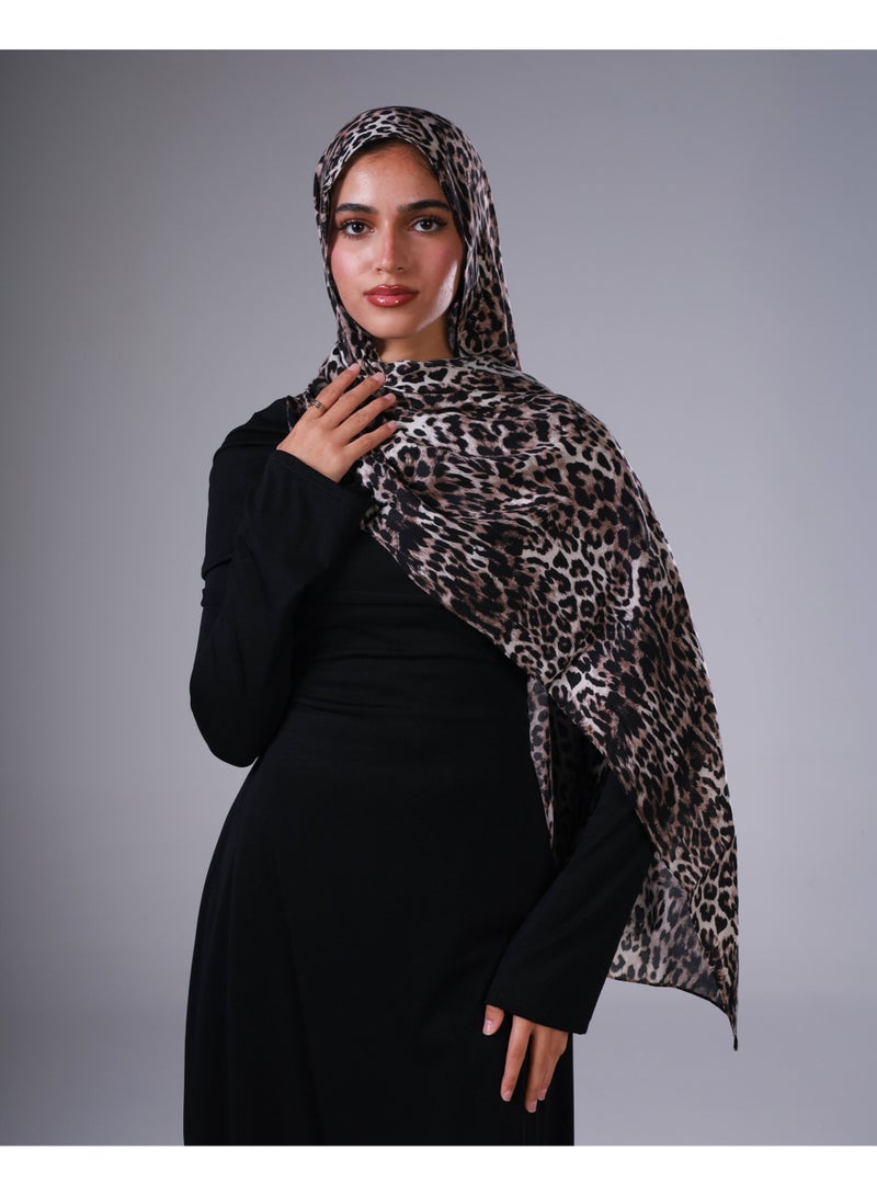 Lavezzi Leopard Modal Hijab – Soft Breathable Long Scarf for Women – Lightweight Modest Fashion Headscarf – Elegant Everyday Hijab Shawl (1) - Image 1